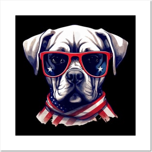 Dog Sunglasse American Flag Funny Father's Day & 4th Of July Posters and Art